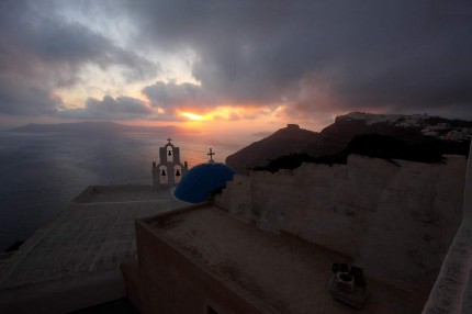 Chapelle sur la caldéra (Santorin)